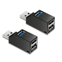 Enhanced High - Speed 3 - in - 1 USB 3.0 Hub Adapter (Black 2pcs)