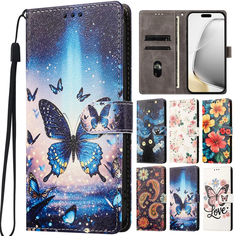 Hibiscus Flower Leather Wallet Phone Case