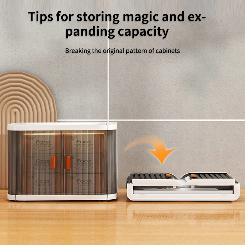 Foldable Storage Box 1/2pcs Large Capacity Storage Bin Stackable Organizers Trunk Double Door Workstation Finishing Artifact storage box self adhesive storage box transparent storage box storage organizer lockable storage box bag organizer