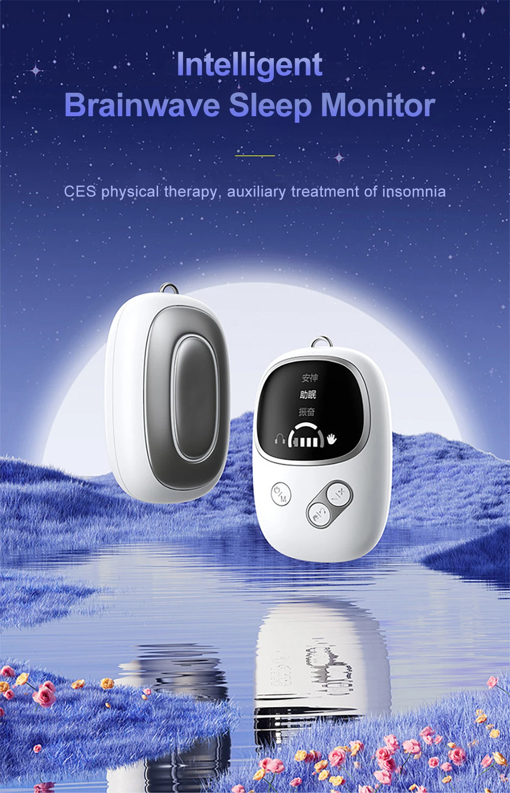 CES Sleep Aid Device Microcurrent Pulse Fast Sleeping Instrument Ear Clip Sleep Device Relax Anxiety Insomnia Hypnosis Soothing