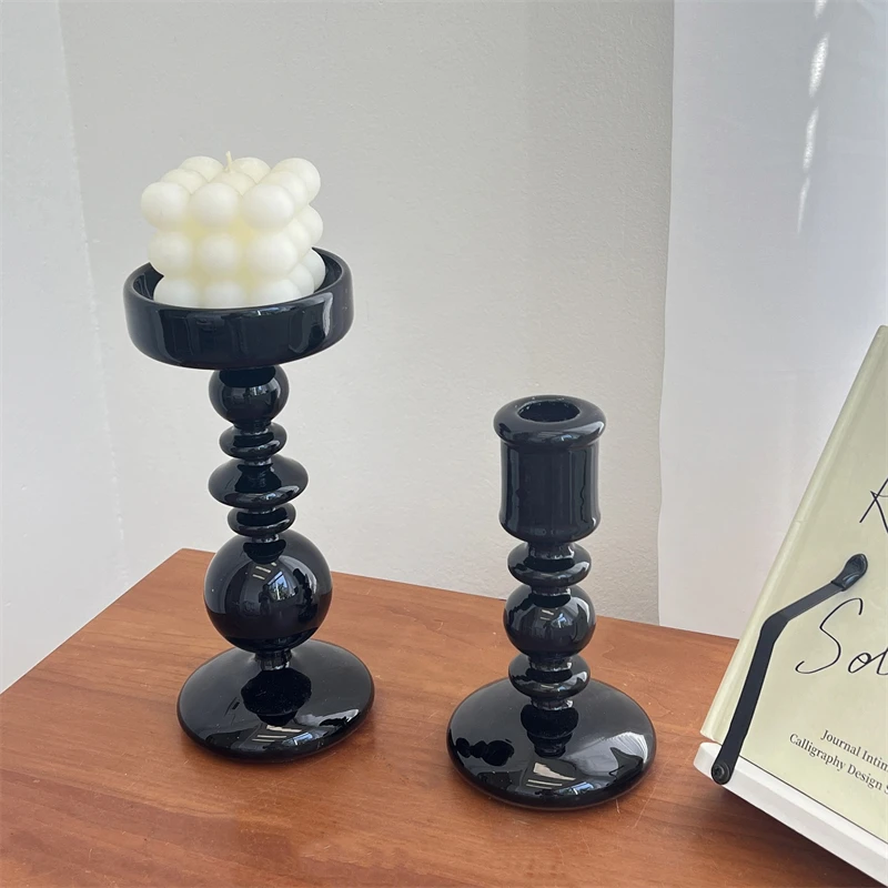 

Glass Luxury Minimalist Candle Holders Modern Pillar Living Room Table Unique Candle Holders Glam Decoration Mariage Furniture