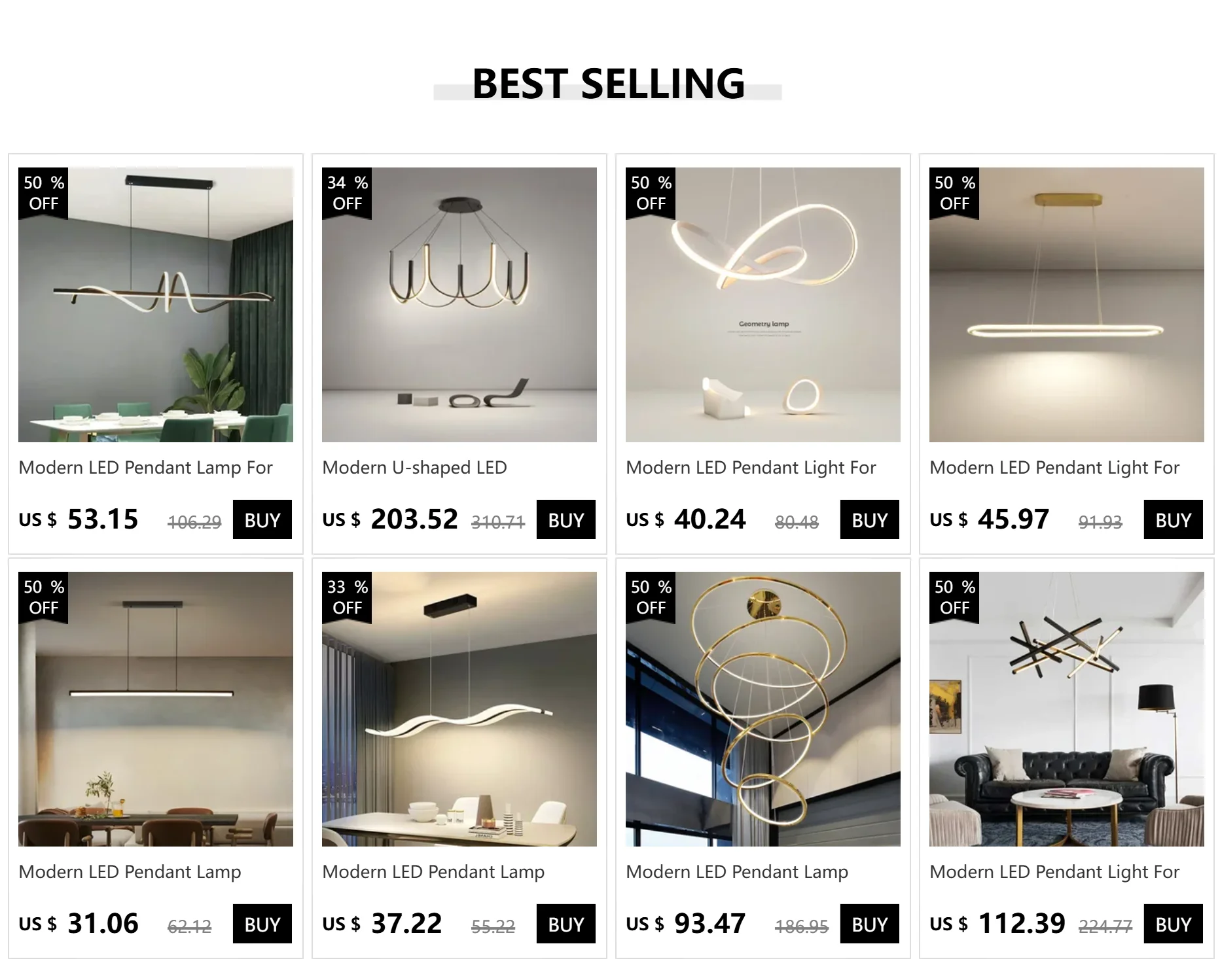 Description Picture 3 of itemModern LED Pendant Light Wood Long Strip Dining Table Lamp Suspension Chandelier for Living Dining Room Kitchen Lighting Fixture