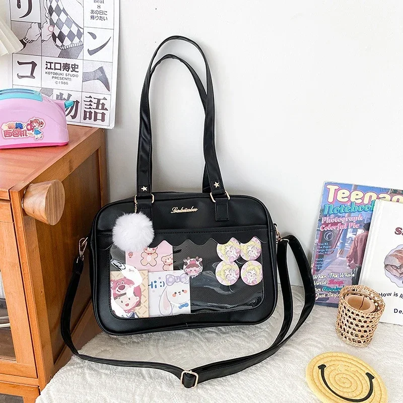Coolchange Itabag Azul Negro 22x30cm Itabag-Bolso De Mano Japonés Kawaii Para Mujer, Bolsa De PVC Transparente, Bandolera De Verano, Monederos Y Bolsos De Hombro, Ita - AliExprs Bolso Japones Itabag
