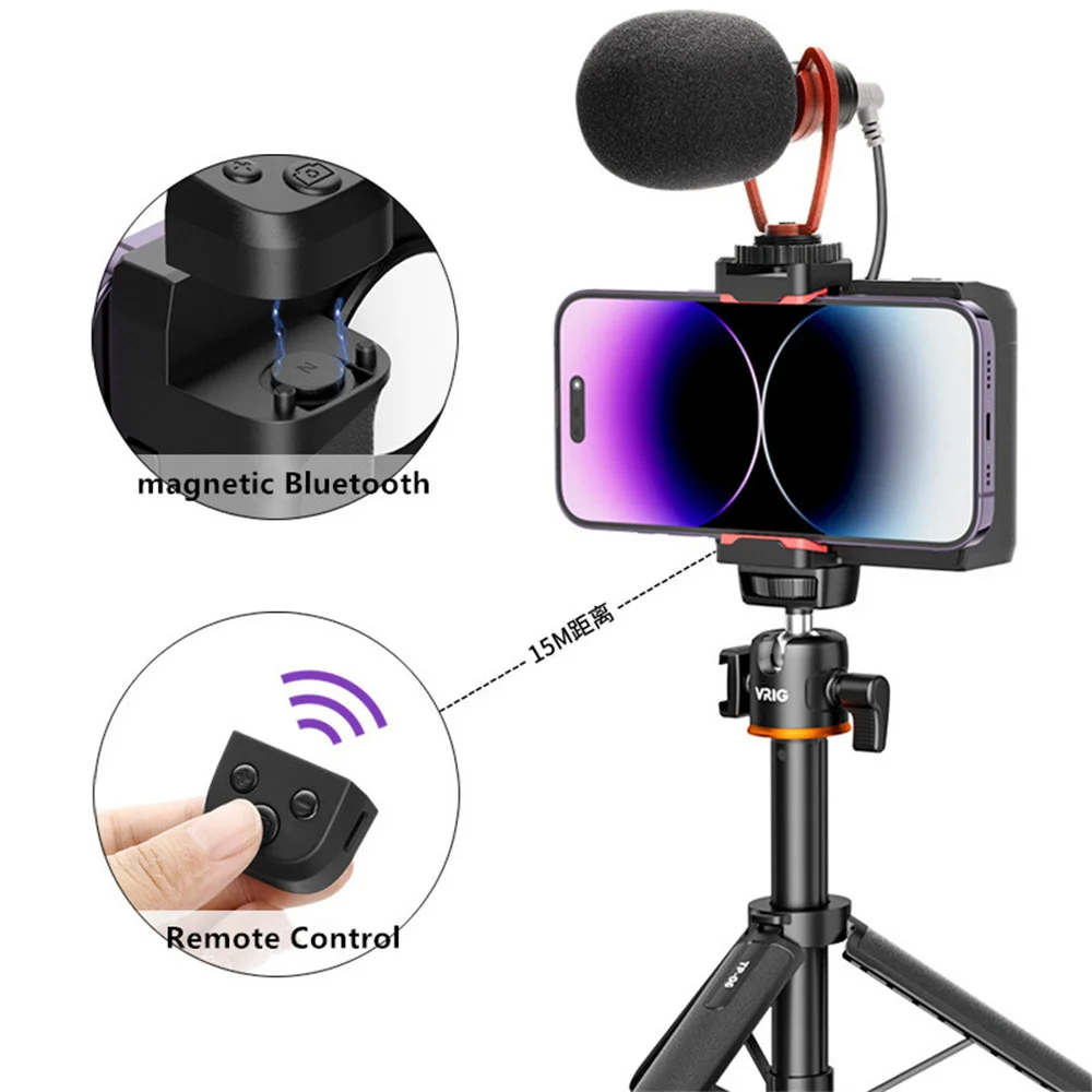 Phone Grip Handheld Selfie Booster Grip Selfie Stick Tripod Fill Light Bluetooth Remote Shutter for Smartphone phone tripod stand phone clamp holder
