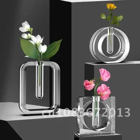 

10/5Pcs Plant Incubator Flower Concrete Cement Pot Test Tubes Acrylic Test Tubes