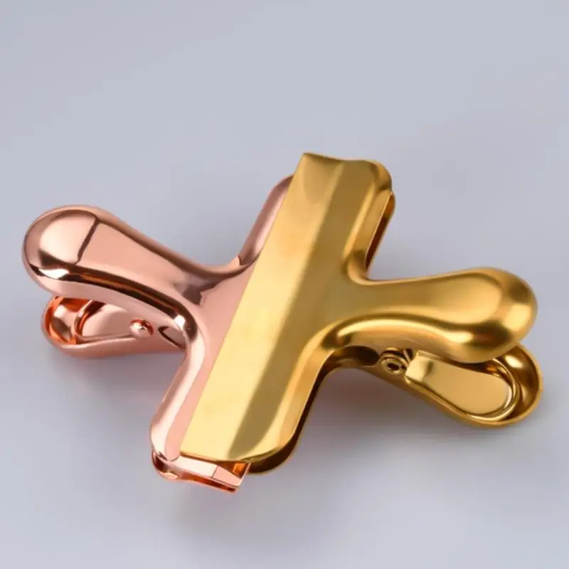 로즈 골드 메탈 클립 바인더 클램프, 고급스러운 종이 지폐 파일 가방, 정리함 클립, 학생 문구, 학교 사무용품