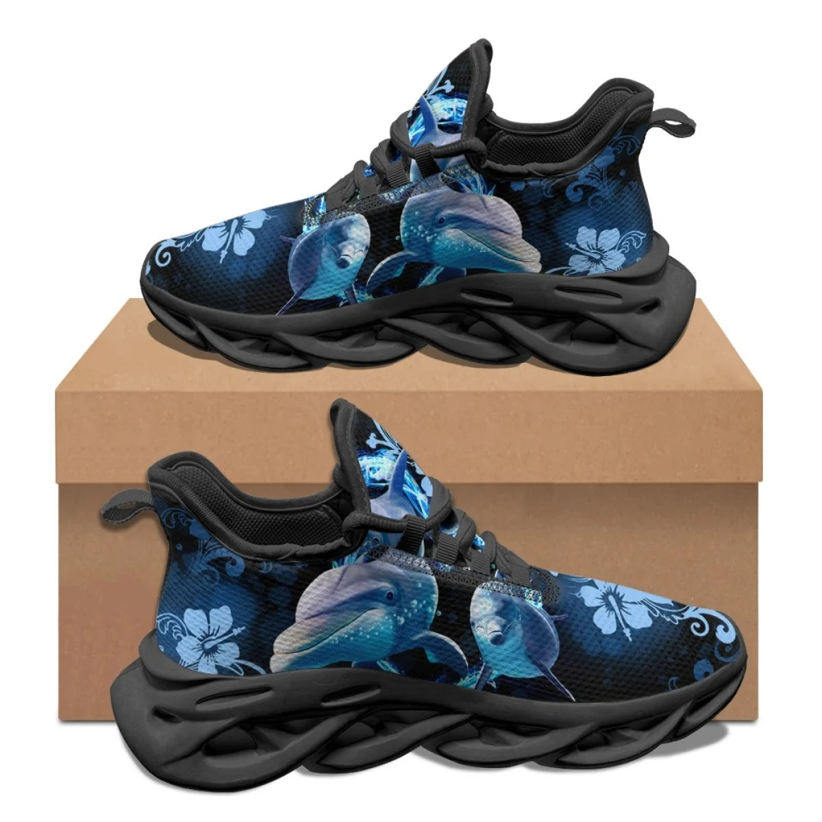 

Women's Sneakers Summer Autumn New Comfort Breathable Outdoor Running Shoes Dolphin Pattern Print Wear-resistant Training Shoes
