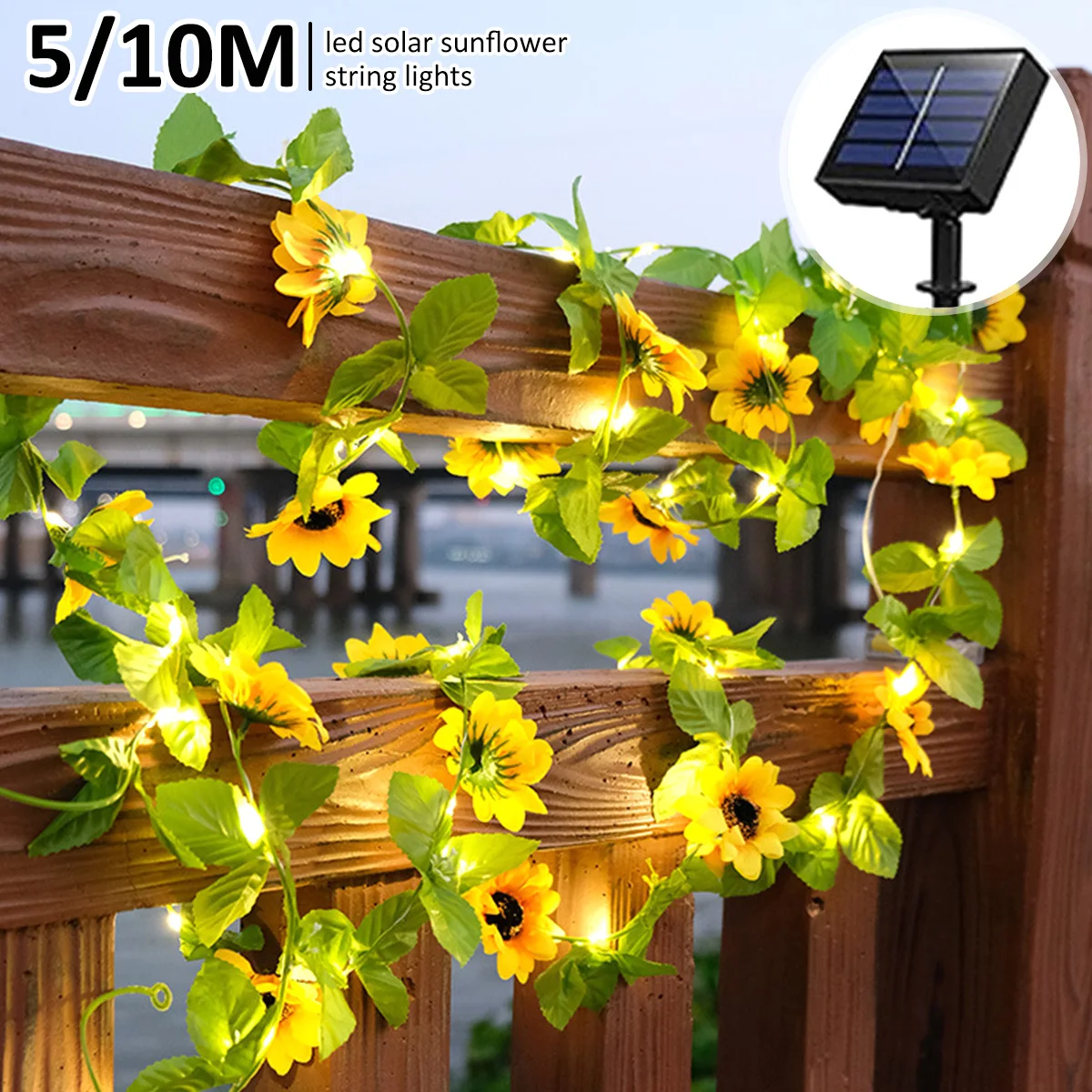 

Simulation Sunflower Solar String Lights Garden Decoration LED Artificial Flower Garlands Light Waterproof Solar Fairy String
