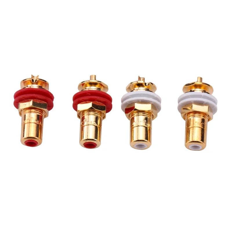 4 Pezzi Cmc Placcato Oro Presa Rca Connettore Binding Post Adattatore Audio