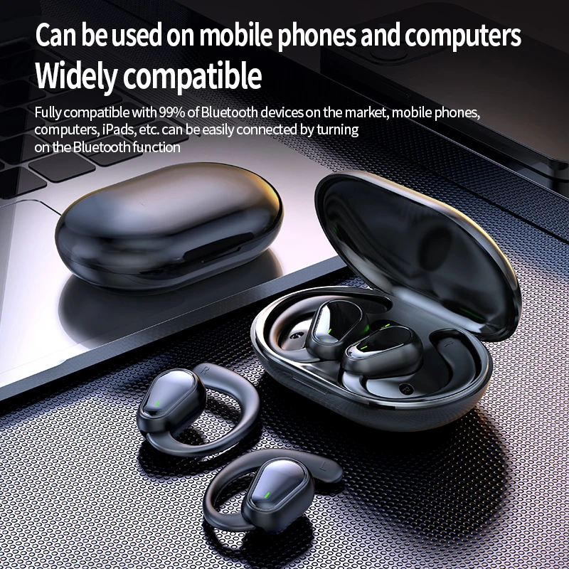 Sport Open Wireless Earhook Headphones OWS Bluetooth Earphones HiFi Stereo Headset Noise Reduction Earbuds with Mic HD Voice