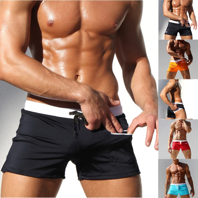 Herren-Badeshorts, Badehose, Kordelzug, Netzfutter, elastische Taille, atmungsaktiv, schnell trocknend, Boardshorts für Strand, Pool, Sommer, männlich