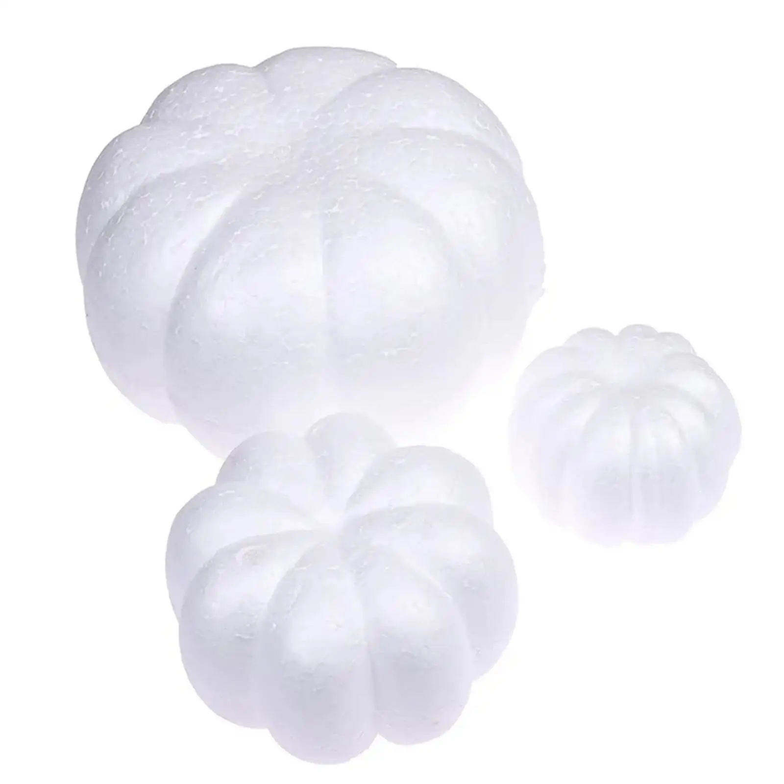 

3x White Foam Pumpkins Decor DIY Arts for Projects Party Christmas