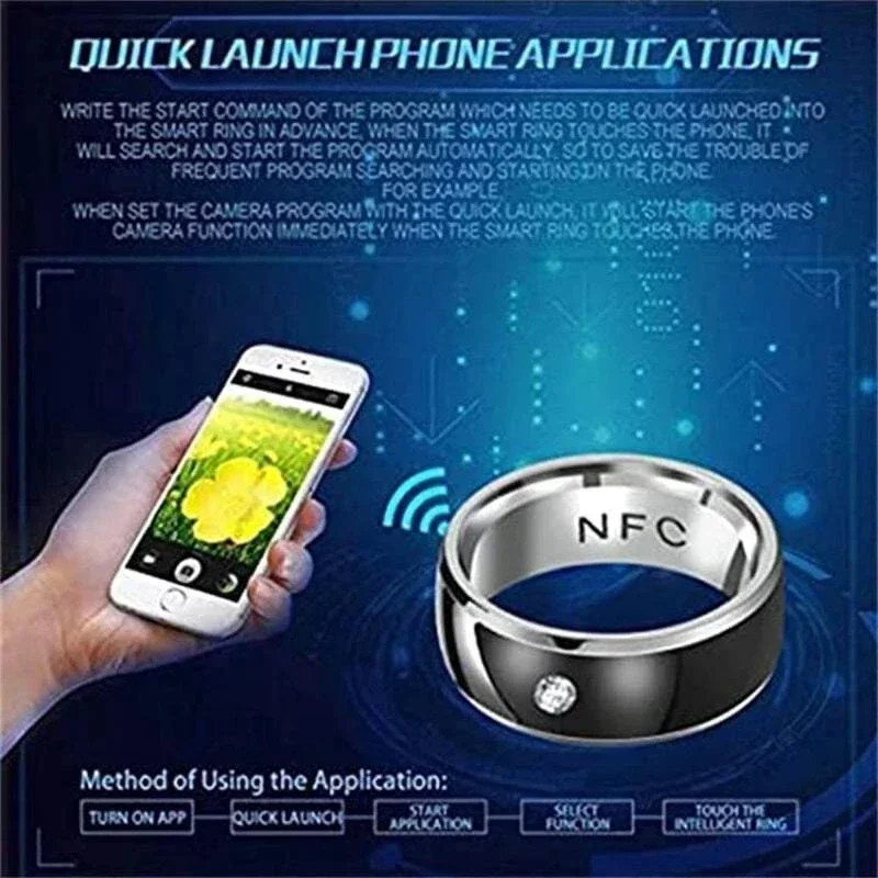 Ring Set Couples Rings Jewelry Accessories Smart Ring Wearable Technology Waterproof Unisex NFC Phone Smart Accessories for Couples 6-13
