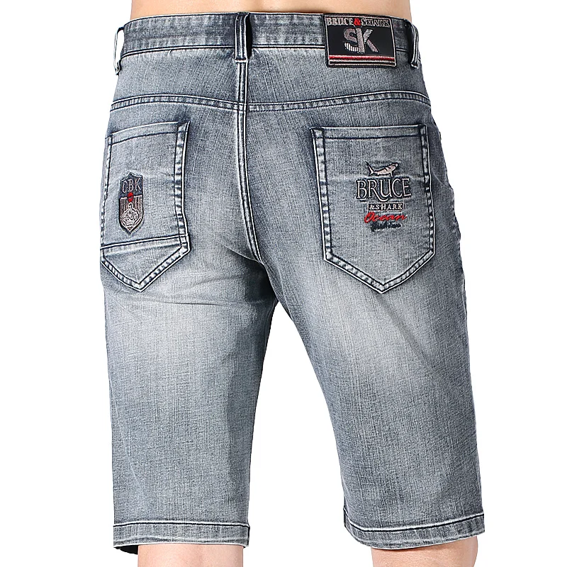 New Summer Short Men Jeans Bruce&Shark men's pants Straight Leg Loose Style Stretching Short Jeans Men Casual Fashion big size