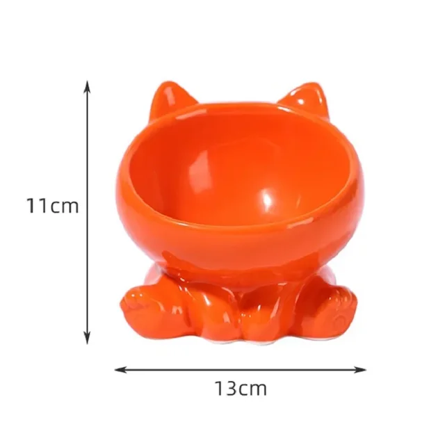 Cat Bowl Pet Accessories Ceramic Diagonal High Feet Cute Protection Cervical Spine Dog Bowl Drink Water Bowl Pet Supplies 3