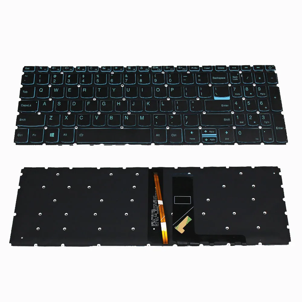 

Клавиатура для ноутбука с подсветкой для Lenovo IdeaPad L340-15 L340-15API/151WL 5000 340C-15 US, голубая клавиатура