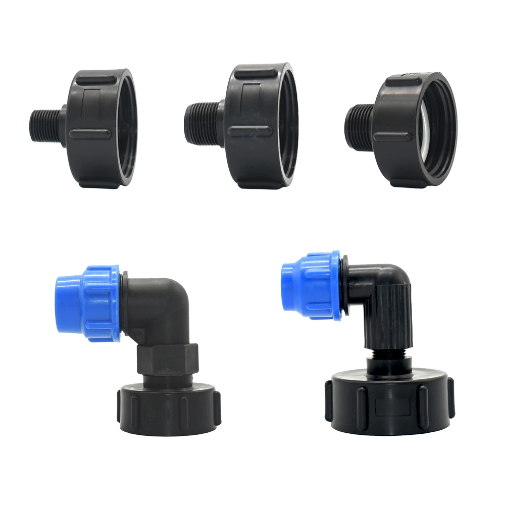 

S60 IBC Tank Adapter 60mm To 1/2" 3/4" 1" Male Thread Water Tap Connectors Replace Ment Fittings Coupler