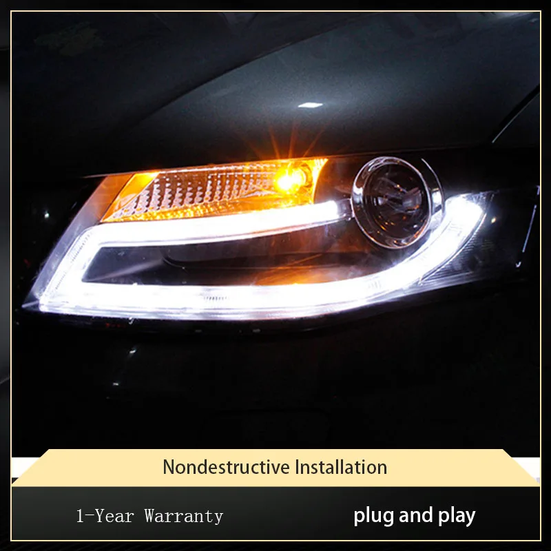 아우디 A4L B9 용 자동차 스타일링 헤드라이트 2009-2012 헤드라이트 DRL LED 프로젝터 렌즈 헤드 램프, 크세논 빔 자동차 액세서리