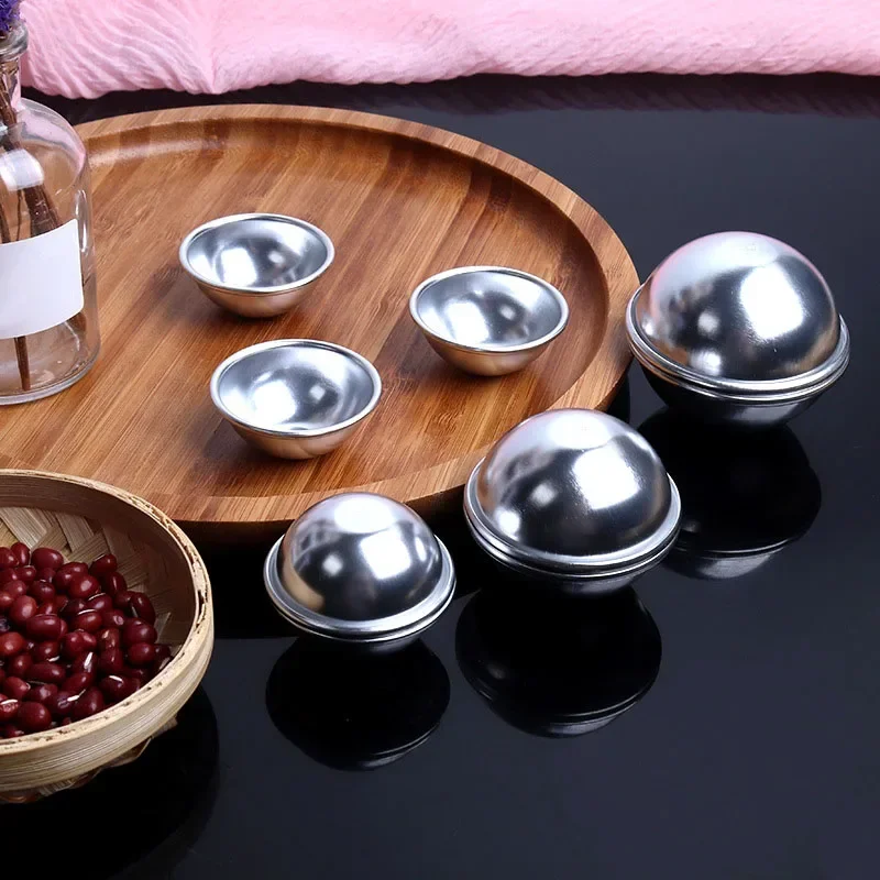 1Pcs Round Aluminium Alloy Bath Bomb Molds DIY Tool Salt Ball Homemade Crafting Semicircle Sphere Shell Metal Bath Tool Mold Bath Bomb Mold