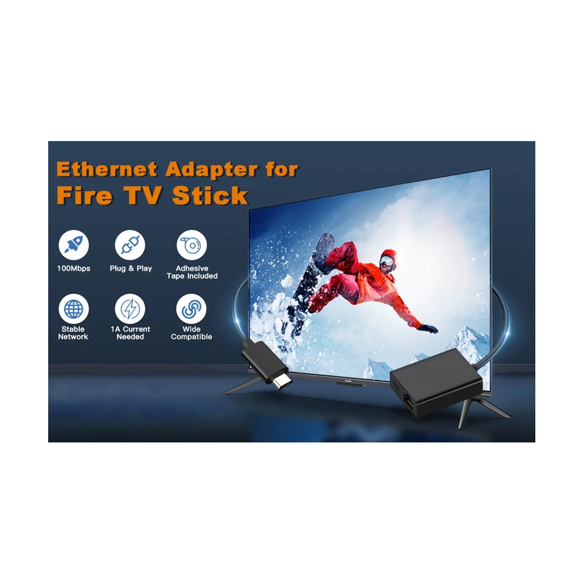 Micro-USB karta sieciowa Adapter sieci Ethernet Micro-USB do 100M karta sieciowa dla TV Stick przeciwpożarowego 4K włącznik Ethernet routera