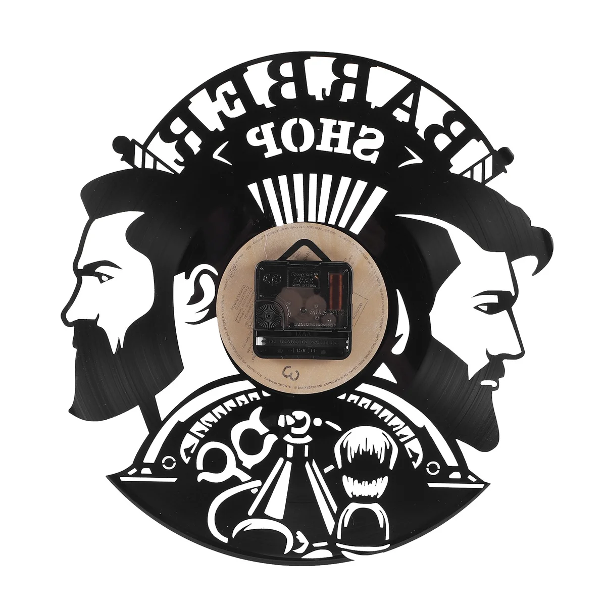 

Barber Shop Wall Clock Modern Barbershop Decoration Vinyl Record Wall Clock Hanging Hairdresser Wall Watch for Barber