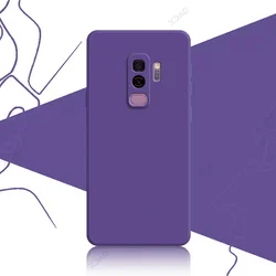 Luxury Original Square Liquid Silicone Waterproof Phone Case Cover, 360° Protection, Soft Touch Finish - Samsung S9 Plus (Ultra Violet)