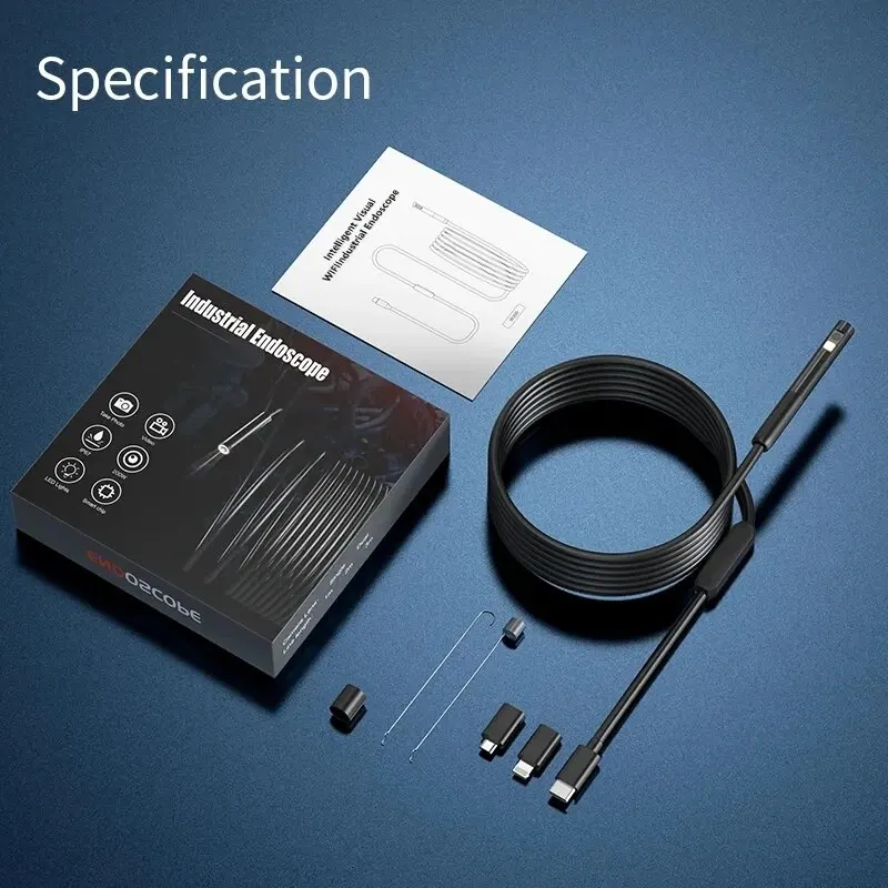 Inspection Camera Endoscope Inspection Camera 3 in 1 Micro USB/Type-C Mini Inspection Camera for IOS iPhone Waterproof Pipeline Borescope