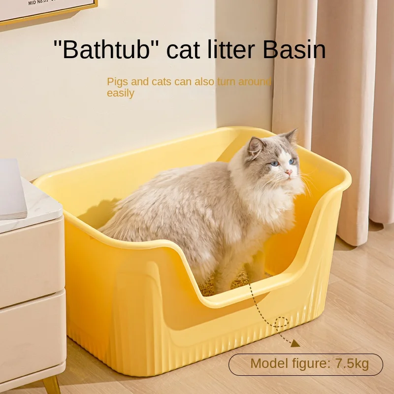 

Bathroom Sandbox Cat Bedlpans Toilet Leak Proof Training Cat Litter Basin Giant Style Mode Anti External Splash Integrated Open