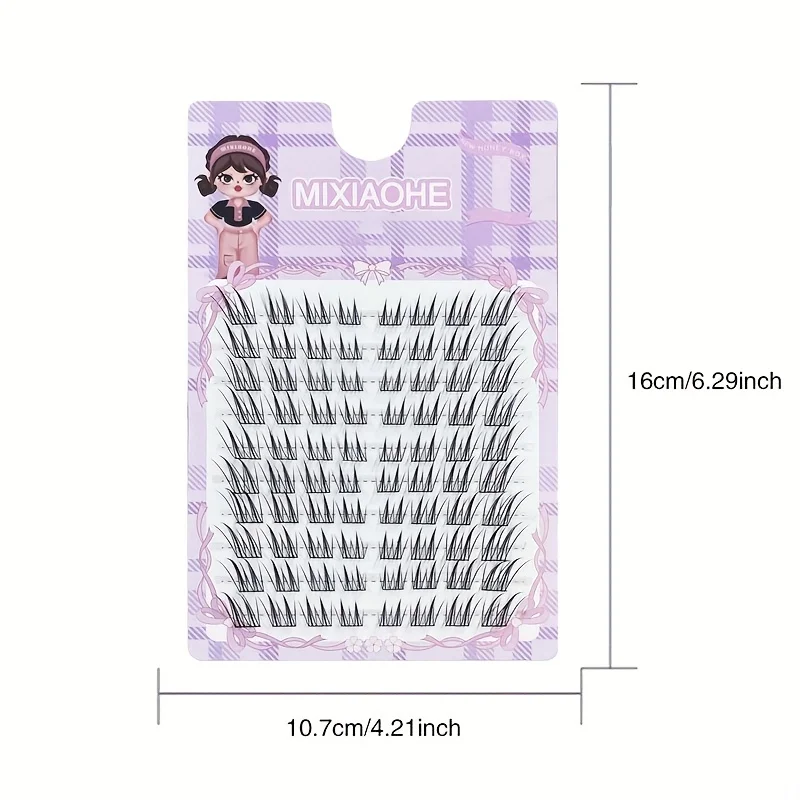 Mixiaohe Light Fox Wimpern 80 Cluster 10-13mm C-Curl Dünnes Schwarzes Band Natürliche DIY-Wimpern für Anfänger – Detail 7
