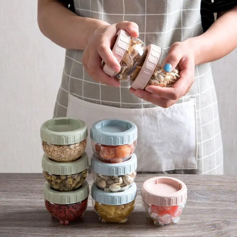 Stackable Sealed Jar Food Storage Box Transparent Plastic Kitchen Organizer Multigrain Tank Dried Sealed Storage Jars Container 3