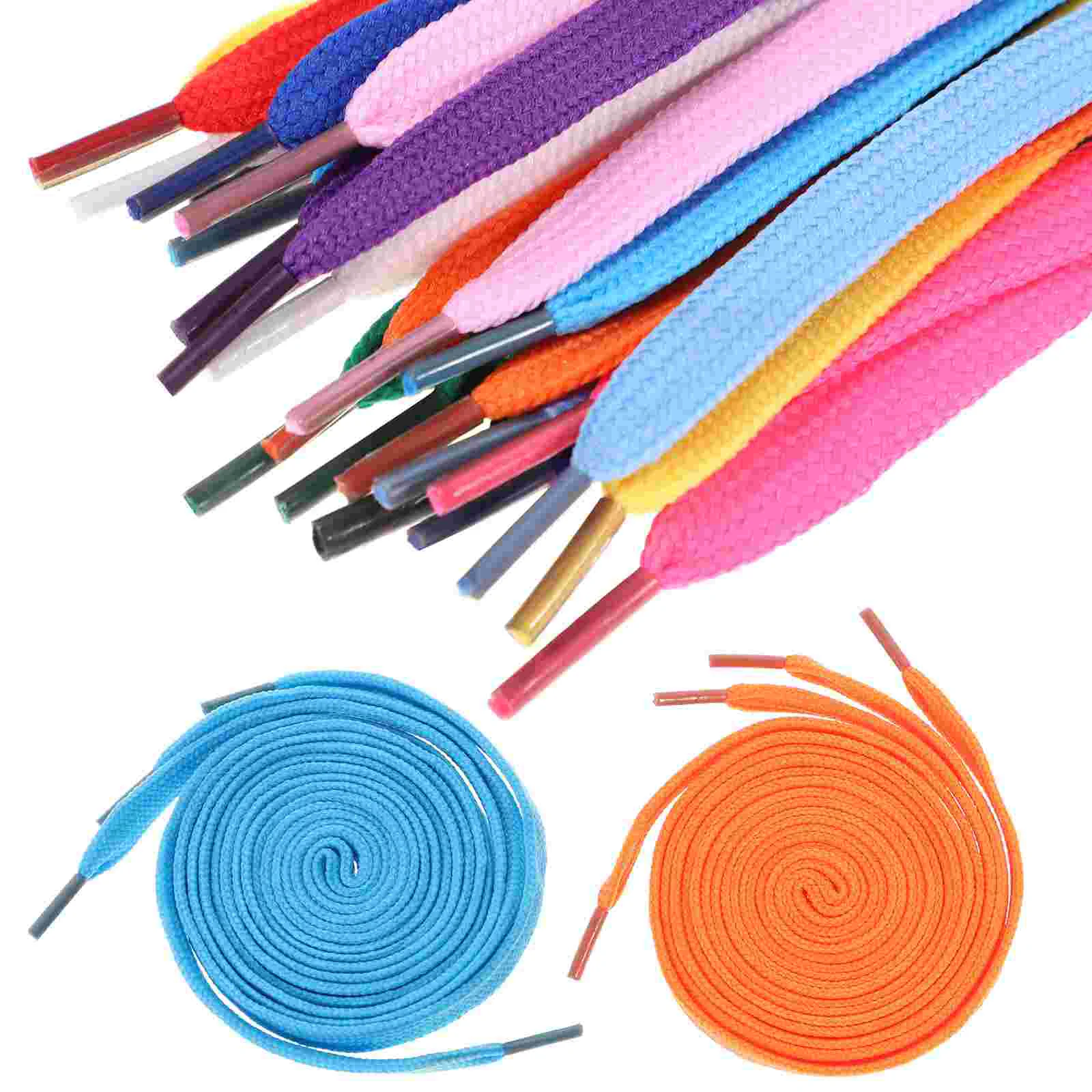 of Replacement Flat Shoelaces Shoe Laces Strings for Sports Shoes /Boots /Sneakers /Skates (Assorted Colors) 1pair flat shoelaces two color polyester sneakers boots shoe lace checkered double layer hollow flat shoelaces for shoes strings