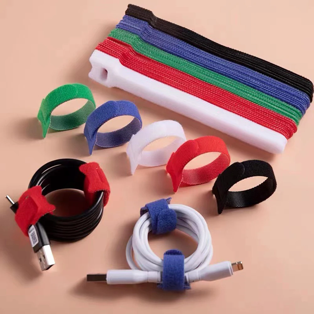 Reusable Electrical Wire Wrap Organizer Releasable Fastening Cable Ties  Nylon Straps with Hook/Loop for Cord Management