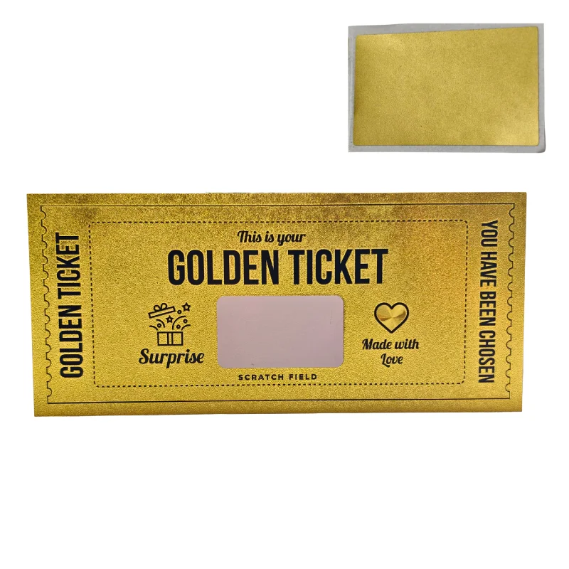 Hot Sale Christmas Birthday Gift Golden Scratch Card Surprise Gift Voucher Party Favors for Children & Friends Love-Made Present
