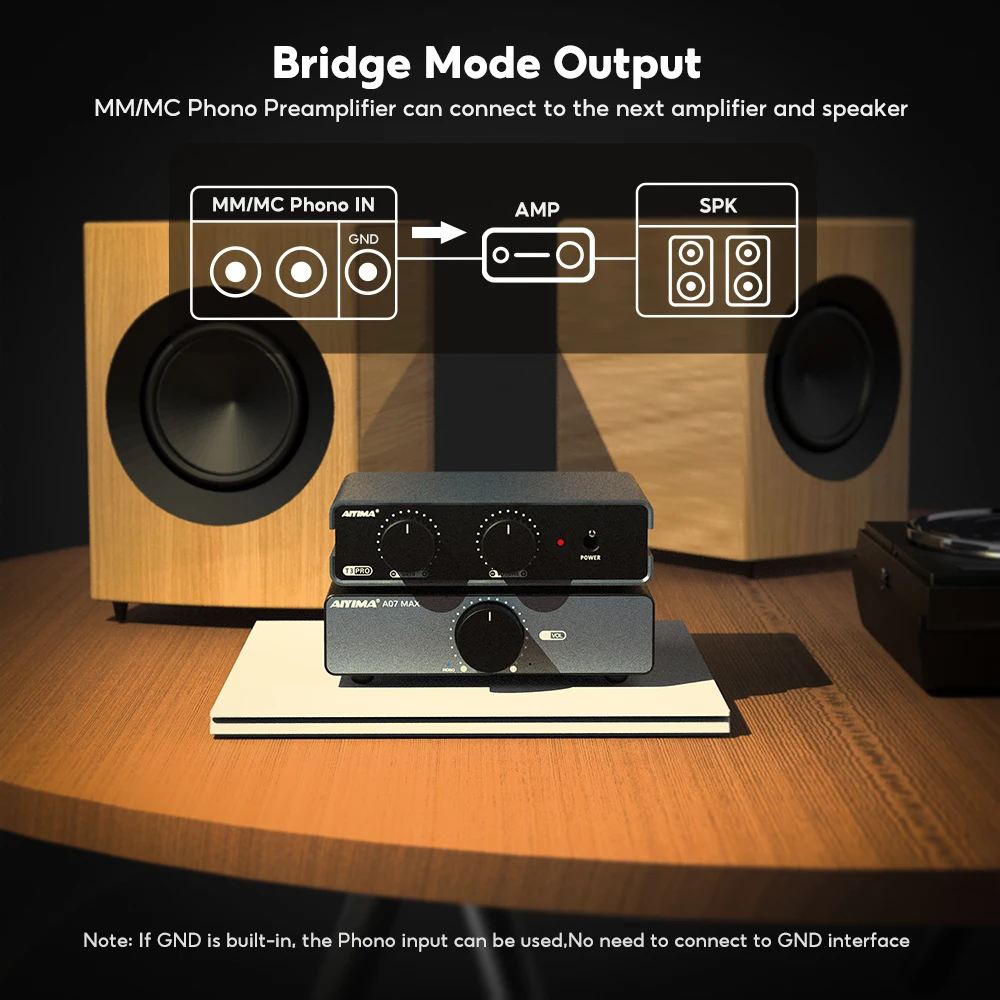 AIYIMA T3 PRO MM/MC Phono Preamplifier Vinyl Record Player
