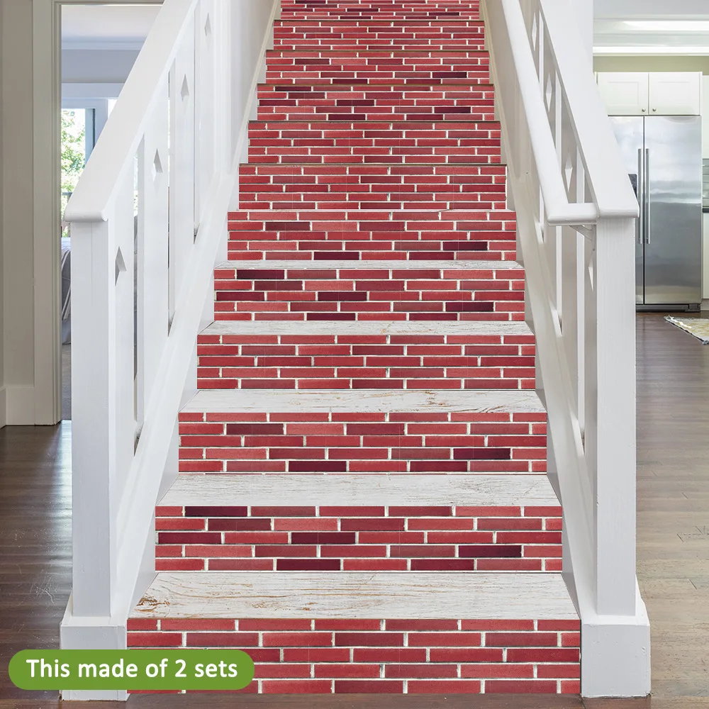 Holz Vintage Getreide Stairway Vinyl Boden Tür Aufkleber Adhesive DIY Wasserdichte Treppe Tapete Für Treppen Aufkleber Wohnkultur – Detail 24
