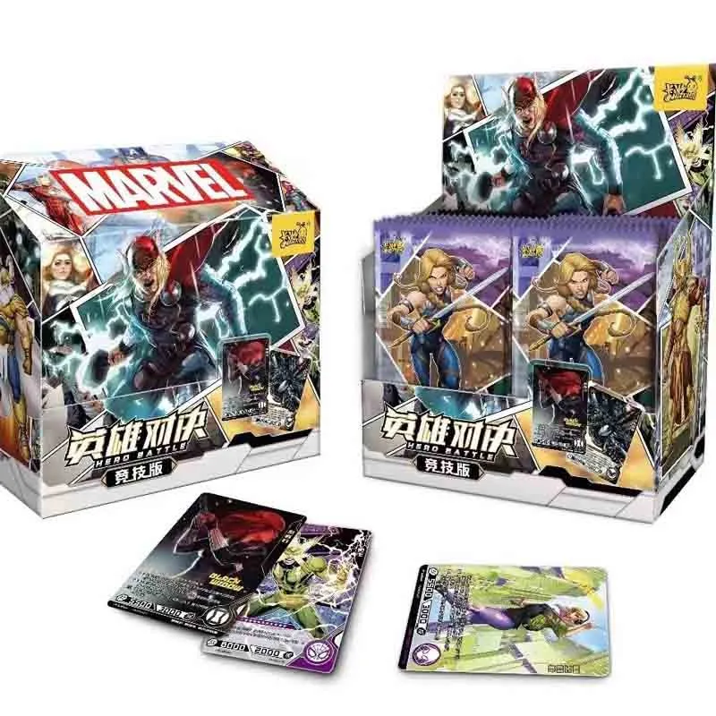 

Wholesale KAYOU Marvel Collection Cards CR MR Iron Man Spider-Man Captain America Hulk Thor Movie Boy Game Card Toys