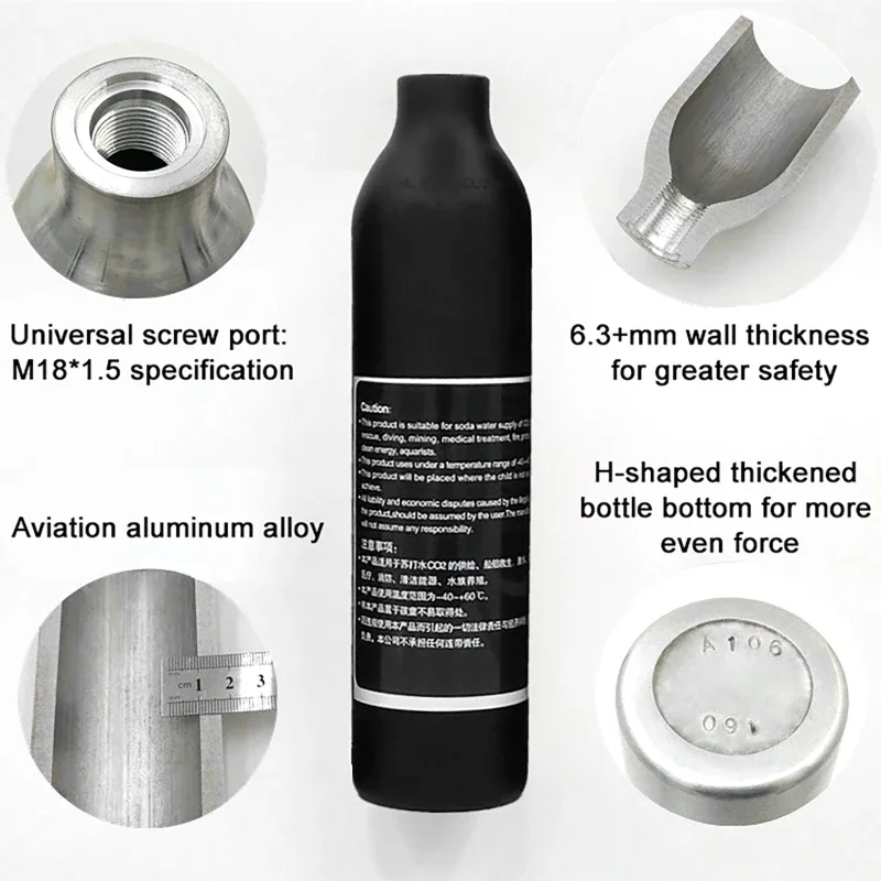 High Pressure Bottle Thread M18*1.5 30PMA Tank Cylinder Diving Aquarium Plant CO2 Tank Dive Oxygen Soda Drink Gas Bottle