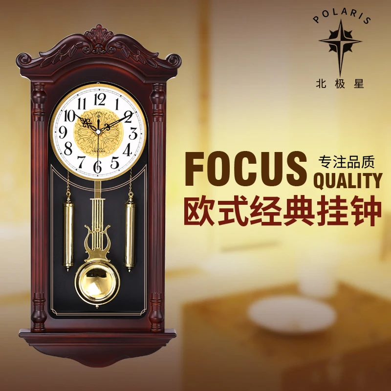 Creative Chinese Wall Clock Retro Living Room Silent Pendulum Swing Clocks Imitation Wood Quartz Clock Duvar Saati Gift FZ693 4