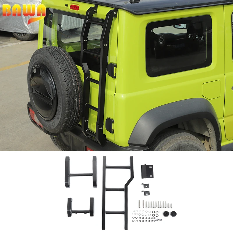 Car Rear Door Ladder BAWA For Suzuki Jimny Aluminum Alloy Tailgate Ladder Accessories For Jimny Up car ladder