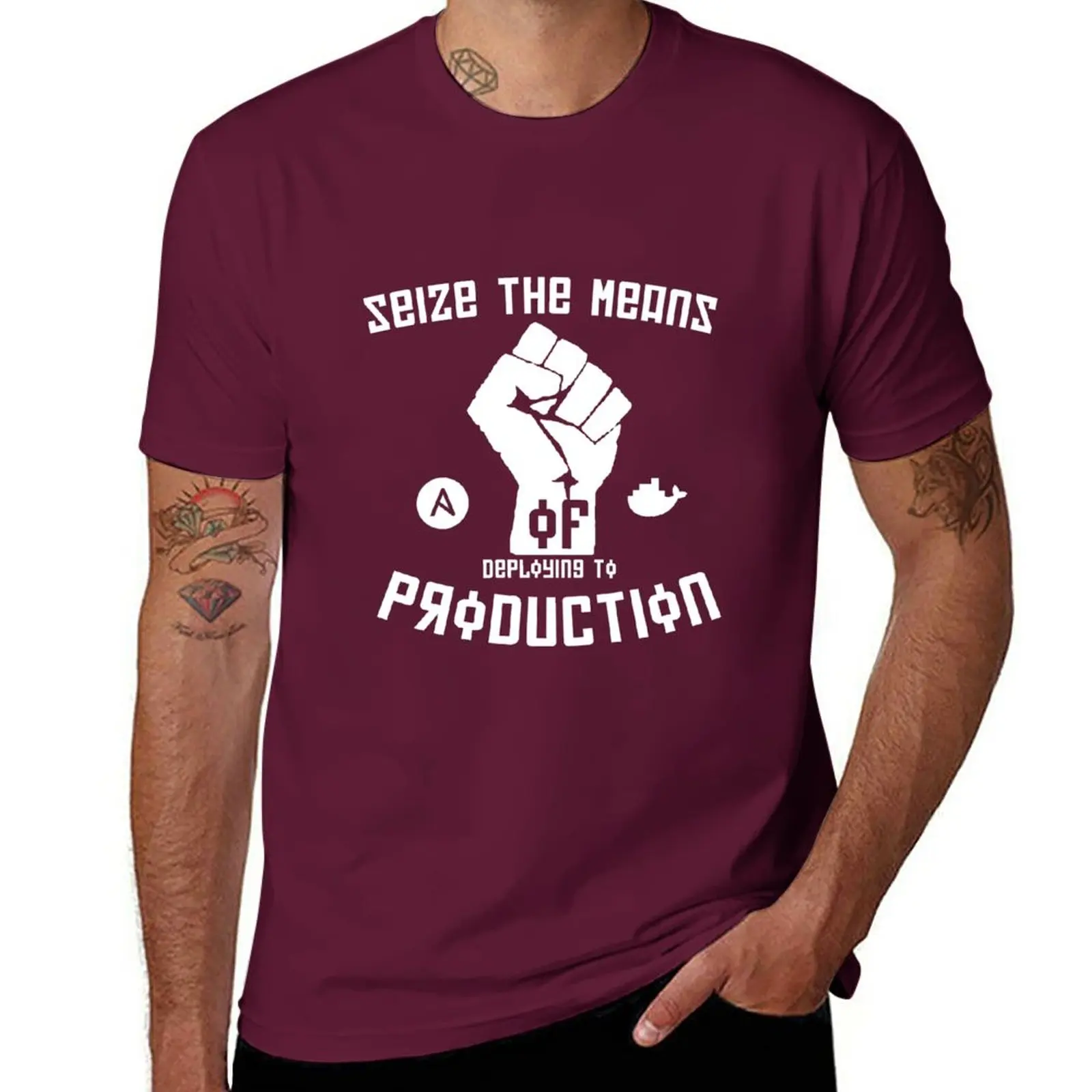 New Seize the Means of Deploying to Production T-Shirt plain t-shirt custom t shirt funny t shirts for men