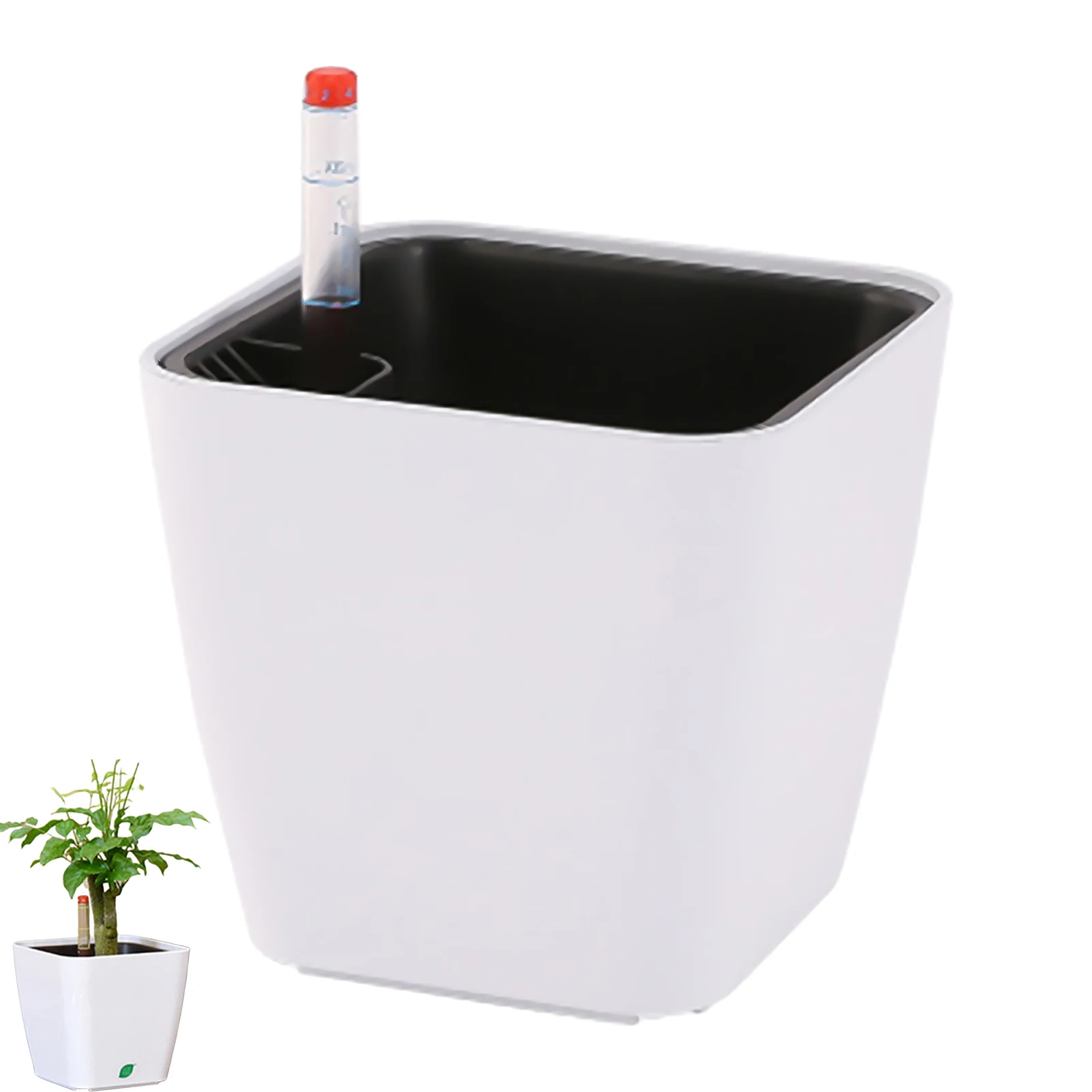 Self-Watering Indoor Planters with Water Level Indicators