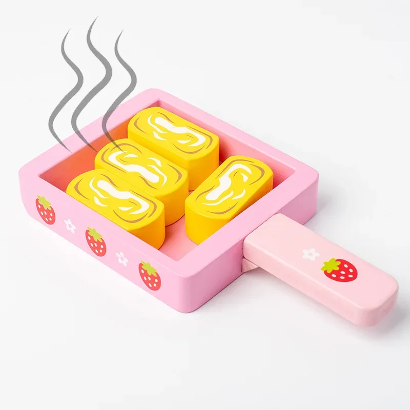 Children's Wooden Simulation Cake Strawberry Double Birthday Cake Baby Pretend Play Kitchen Food Educational Toys Girls Gift Kid