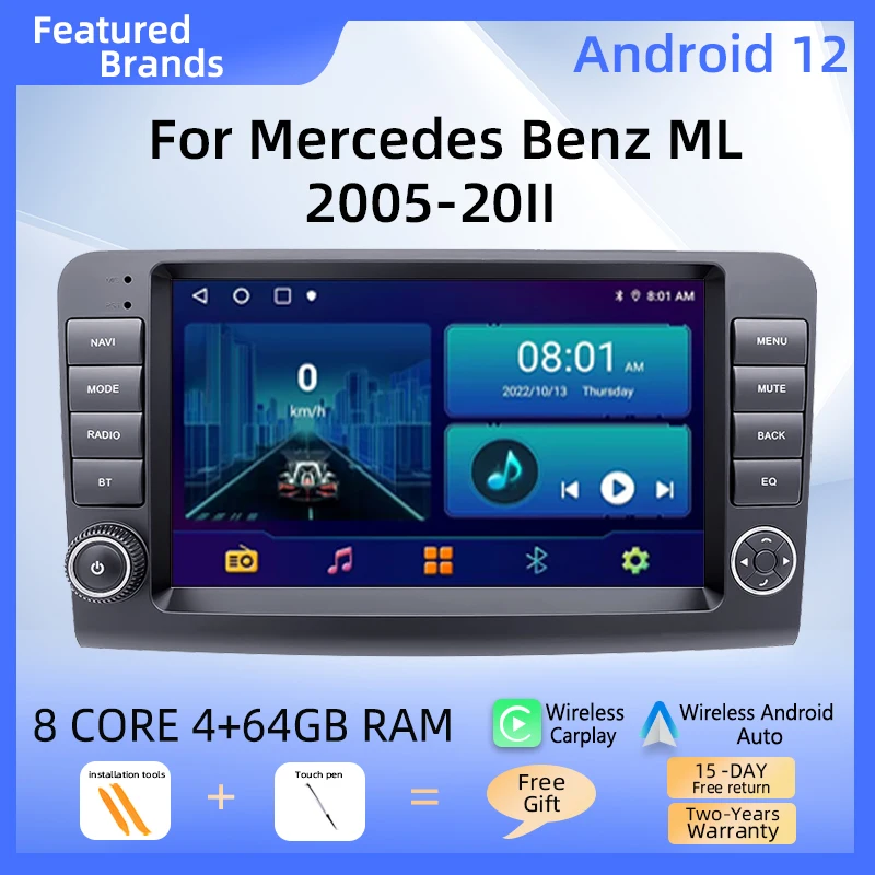 

Android 12 Car Radio For Mercedes Benz M CLASS ML W164 X164 ML350 ML300 GL500 ML320 ML280 GL350 GL450 Stereo Audio autoradio