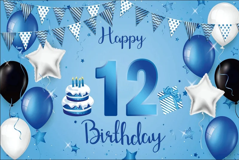 Striscioni Palloncini Festa Compleanno Di Tuo Figlio? Festeggialo Con Stile! Bandiera, Striscioni E Palloncini Blu Per 10, 12, 13, 15 E 16 Anni Striscione Compleanno Figlio