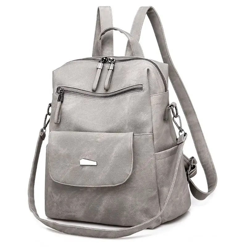 Women Anti-theft Backpack PU Leather School Bookbag Travel Shoulder Bag for Teenager Girls