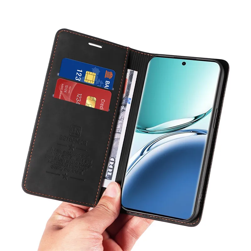 Premium Anti-Theft Leather Wallet Phone Case with Flip Card Holder