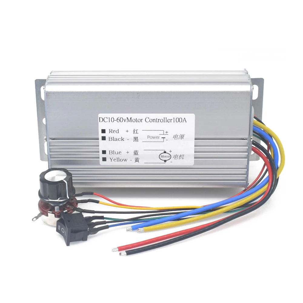 

DC10-60V Motor Speed Controller Forward And Reverse 0-100 % Motor Speed Adjustable Regulator 100A DC Brush Motor Speed Governor