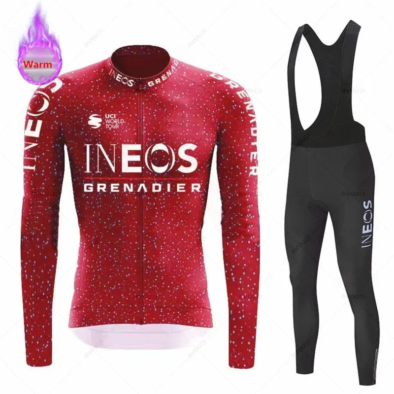 Ineos Grenadier Winter Cycling Jersey Set Ropa Ciclismo Thermal Fleece Bicicleta Clothing MTB Bicycle Uniform Road Bike Clothes