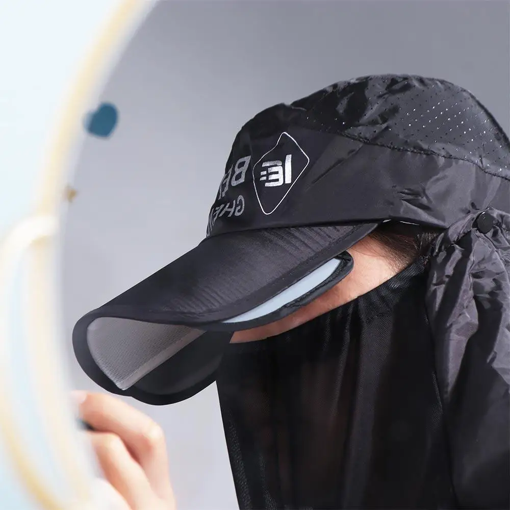 챙이 넓은 자외선 차단 모자 통기성이 좋은 경량 와이드 브림 버킷 캡 목 플랩 포함 수분 흡수 속건 모자
