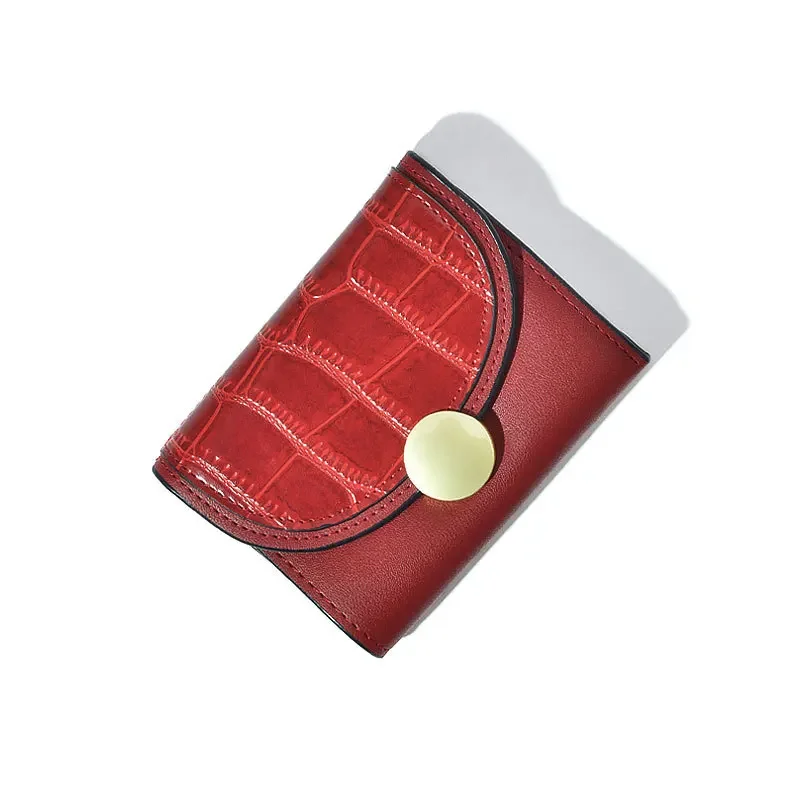 

Korean Version of The New Women's Purse Crocodile Print Fashion Short Mini Buckle Three Fold Wallet Card Bag